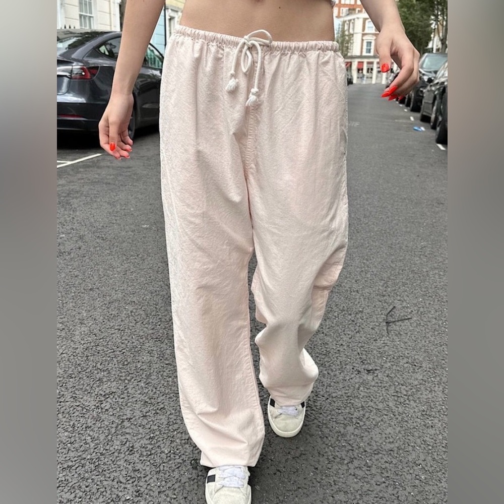 Brandy Melville Nanda Striped Light Pink Pants